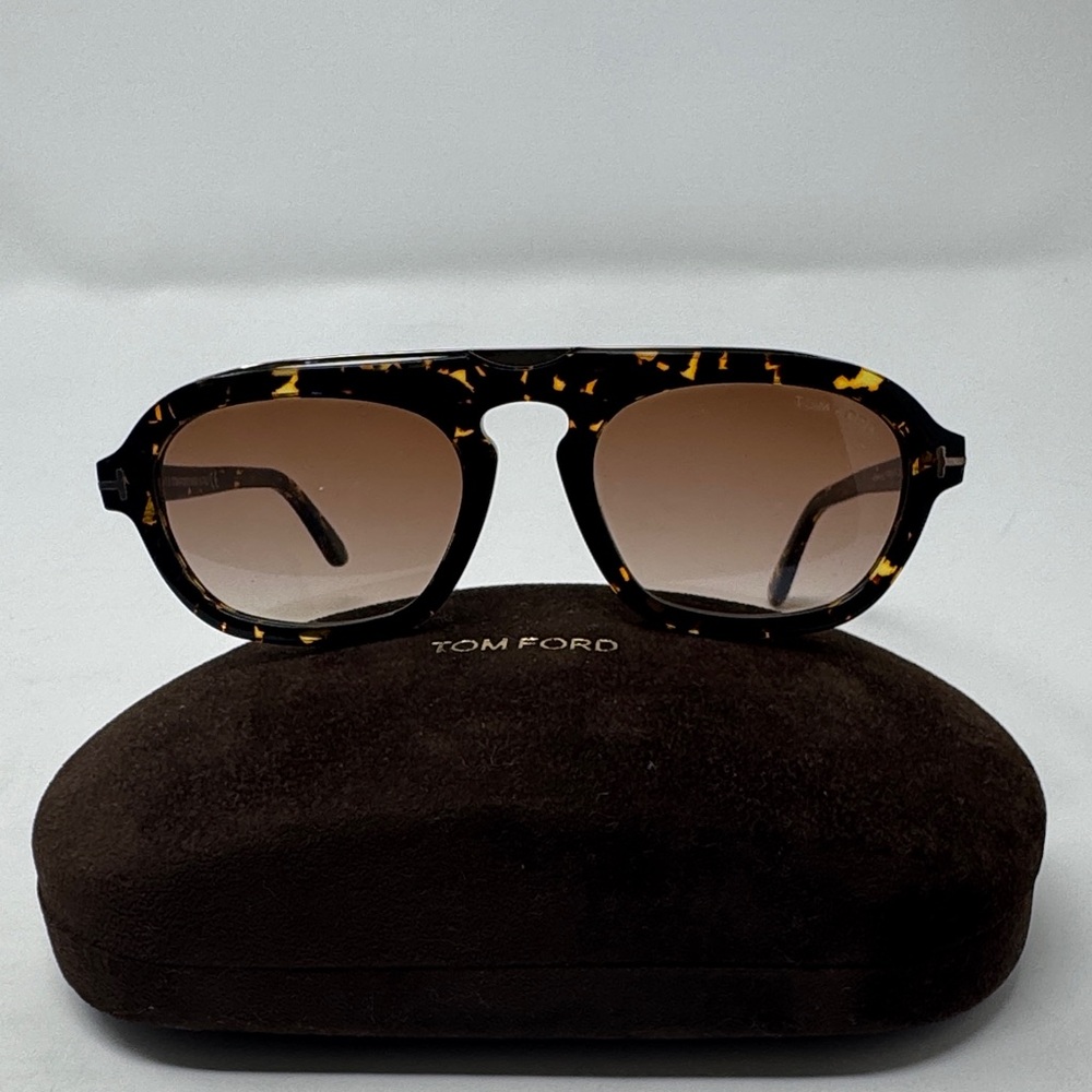 Tom Ford (Unisex) Tortoise Aviator Sunglasses